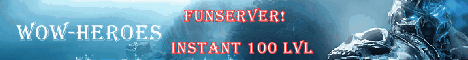 WoW-Heroes 1-100 LVL FUNSERVER Banner